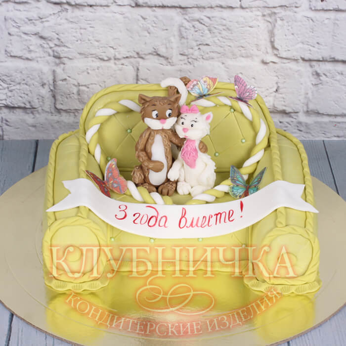 Свадебный торт "Кожаная свадьба 3 года" 2500 руб/кг + 1500 руб